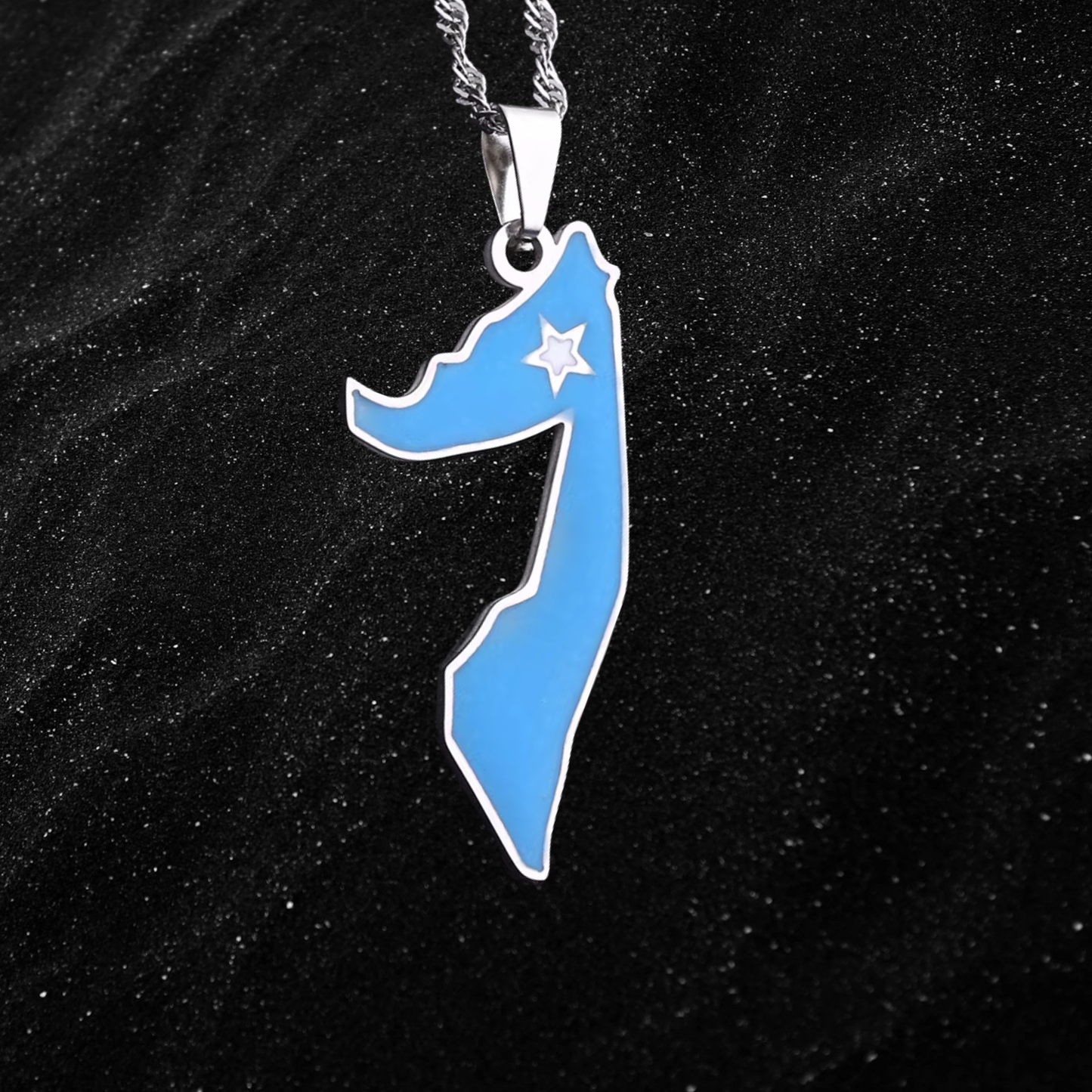 Somalia Map Necklace With Colored Flag