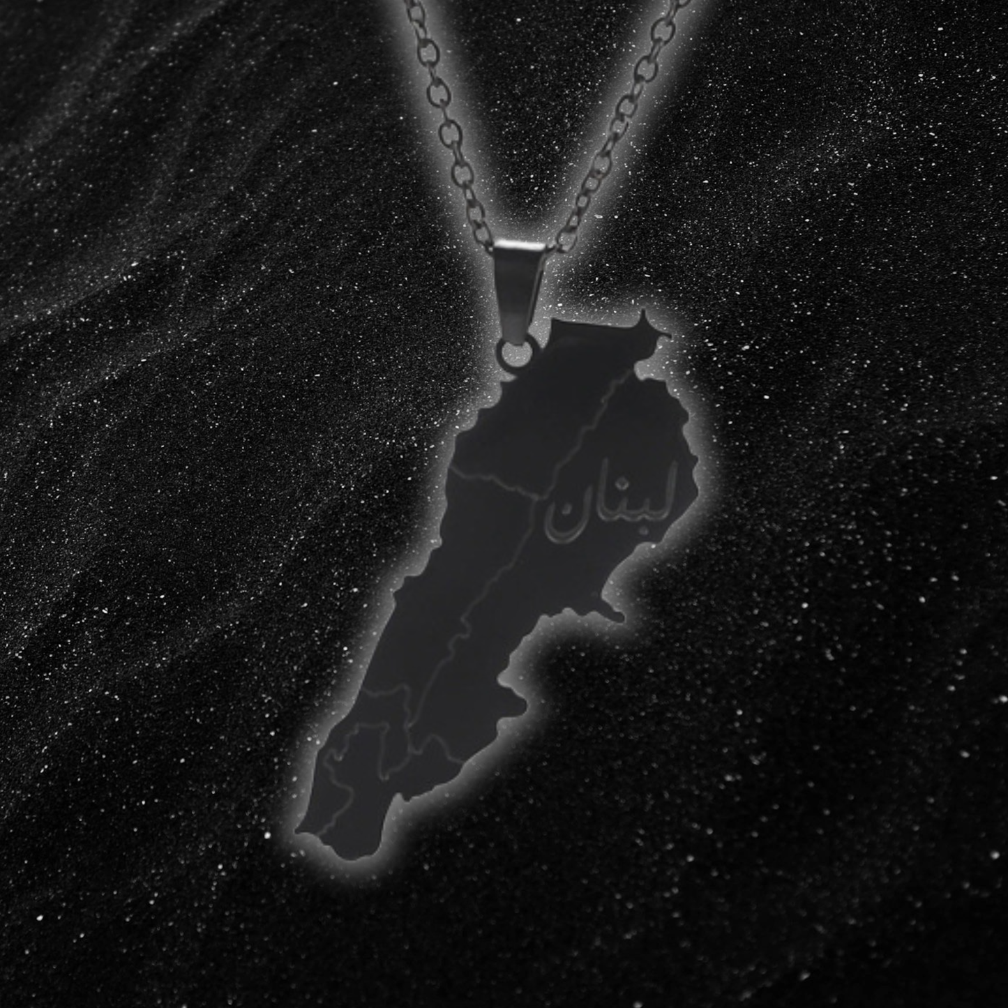 Lebanon Map Necklace With City Borders