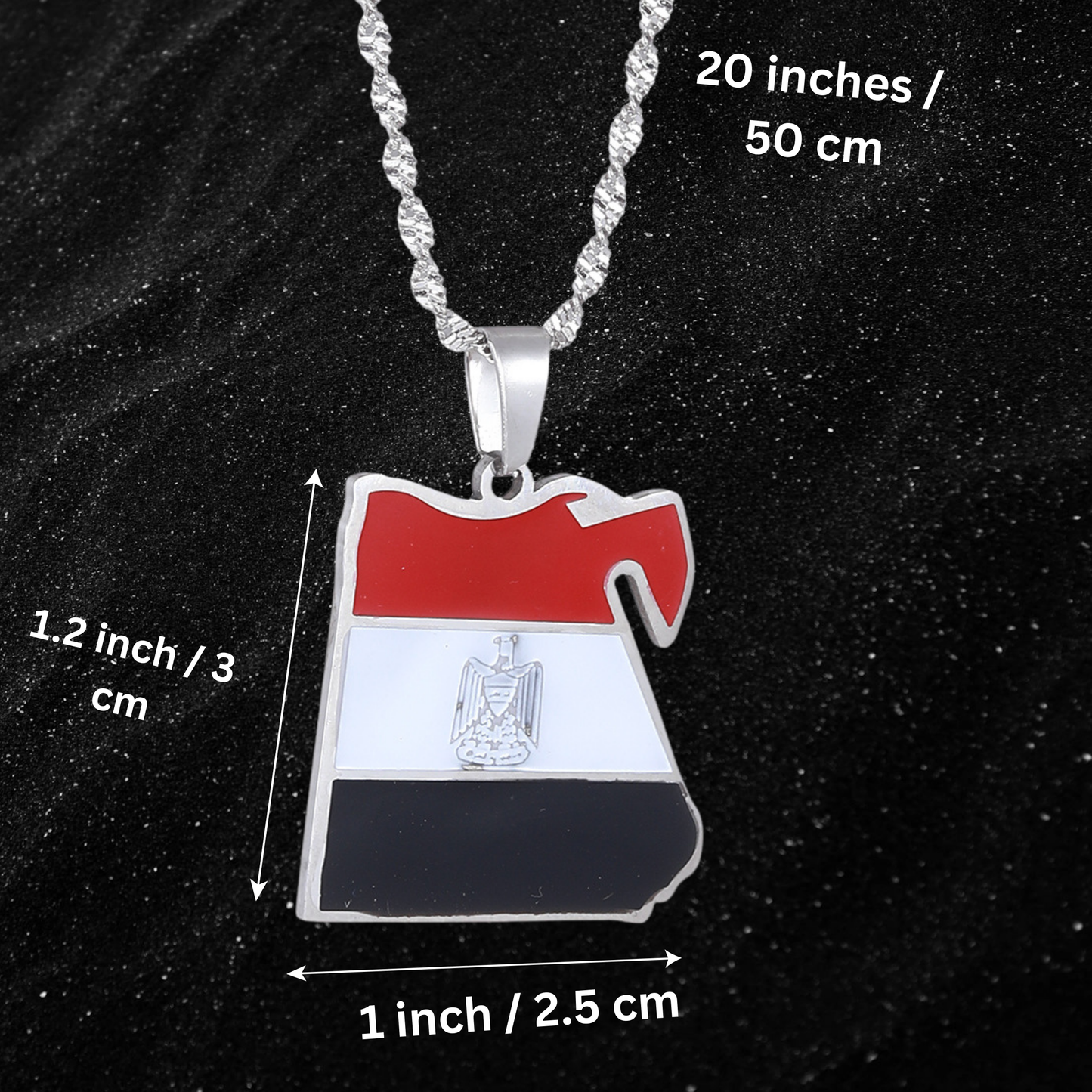 Egypt Map Necklace With Colored Flag