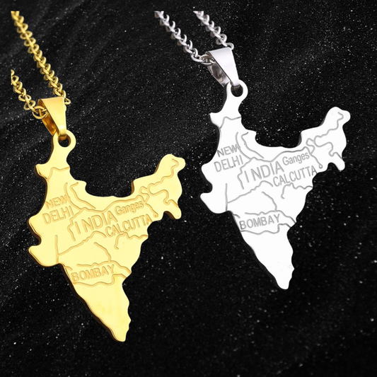 India Map Necklace With City Names
