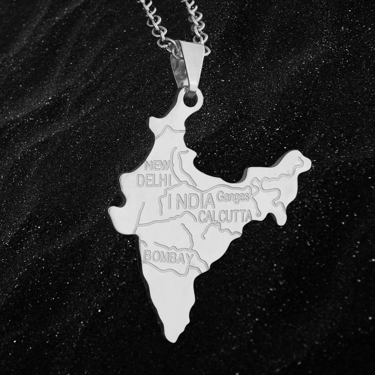 India Map Necklace With City Names