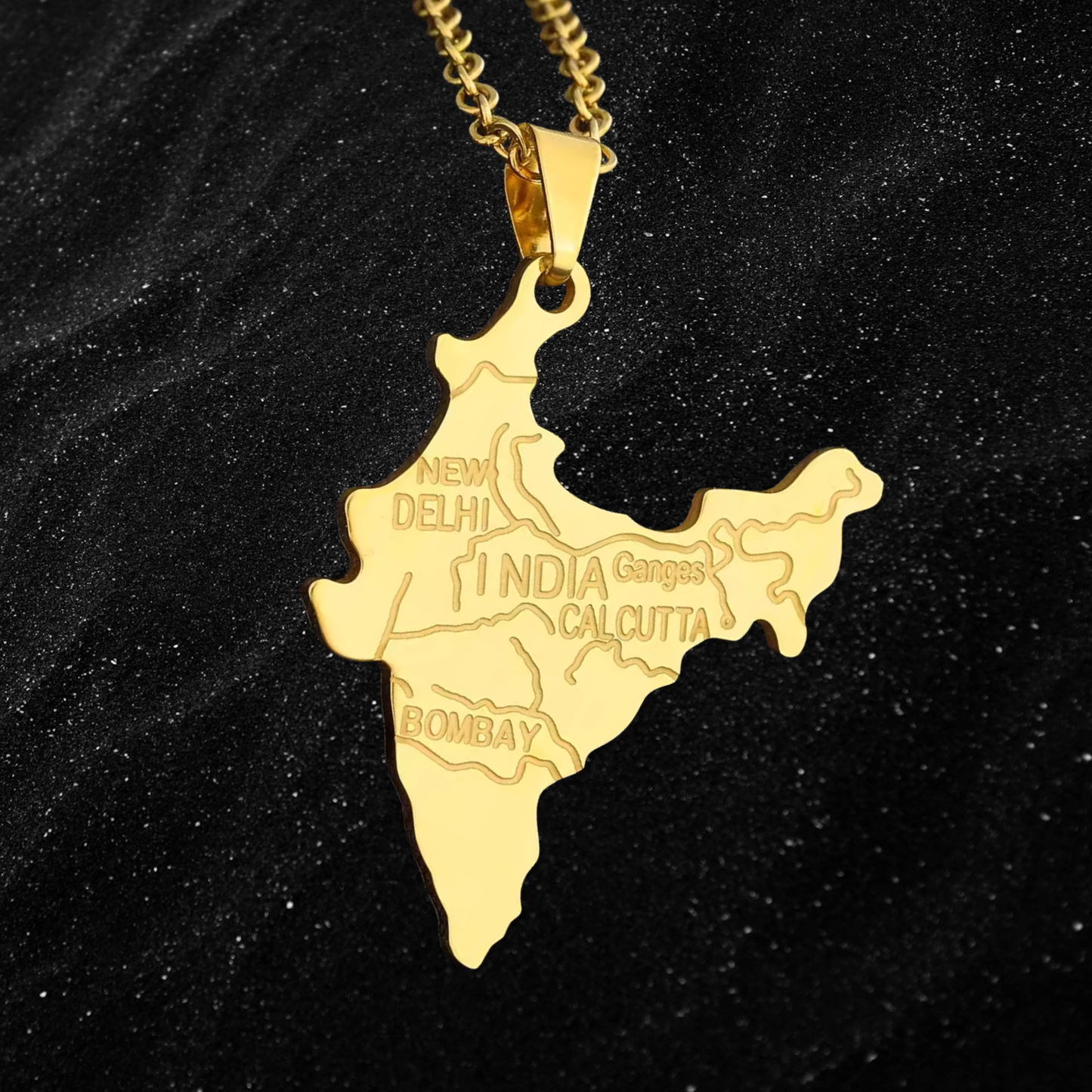 India Map Necklace With City Names