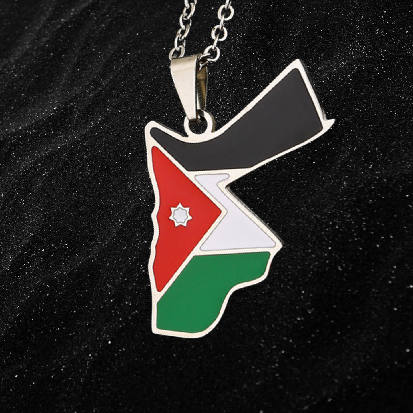 Jordan Map Necklace With Colored Flag
