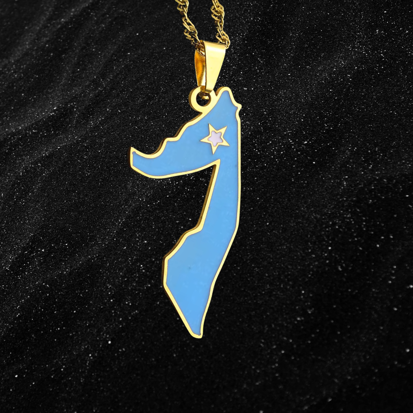 Somalia Map Necklace With Colored Flag