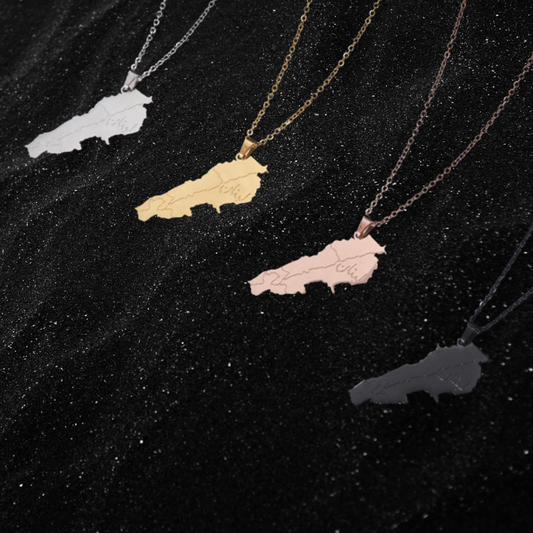 Lebanon Map Necklace With City Borders