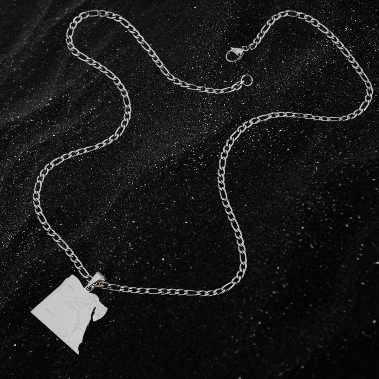 Egypt Map Necklace With City Names