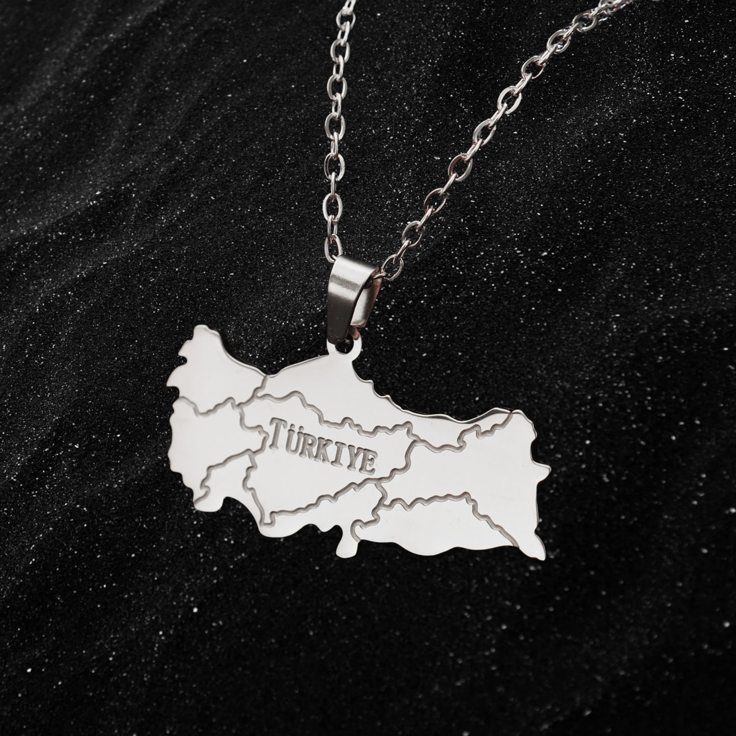 Turkey Map Necklace With City Names