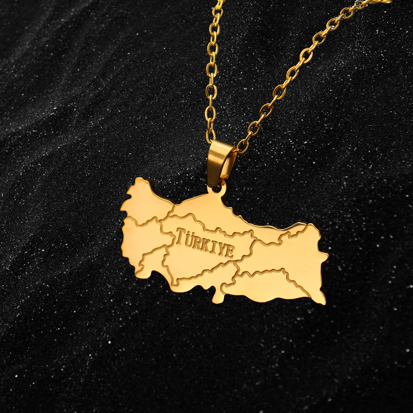 Turkey Map Necklace With City Names