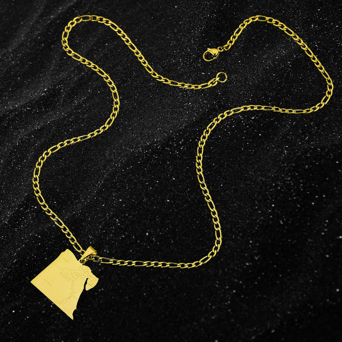 Egypt Map Necklace With City Names